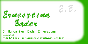 ernesztina bader business card